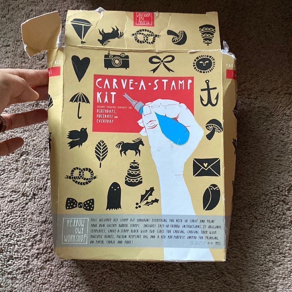 Brand new carve a stamp kit with damaged box